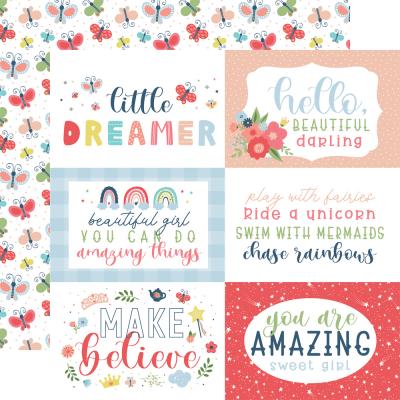 Echo Park Little Dreamer Girl Designpapier - 6x4 Journaling Cards